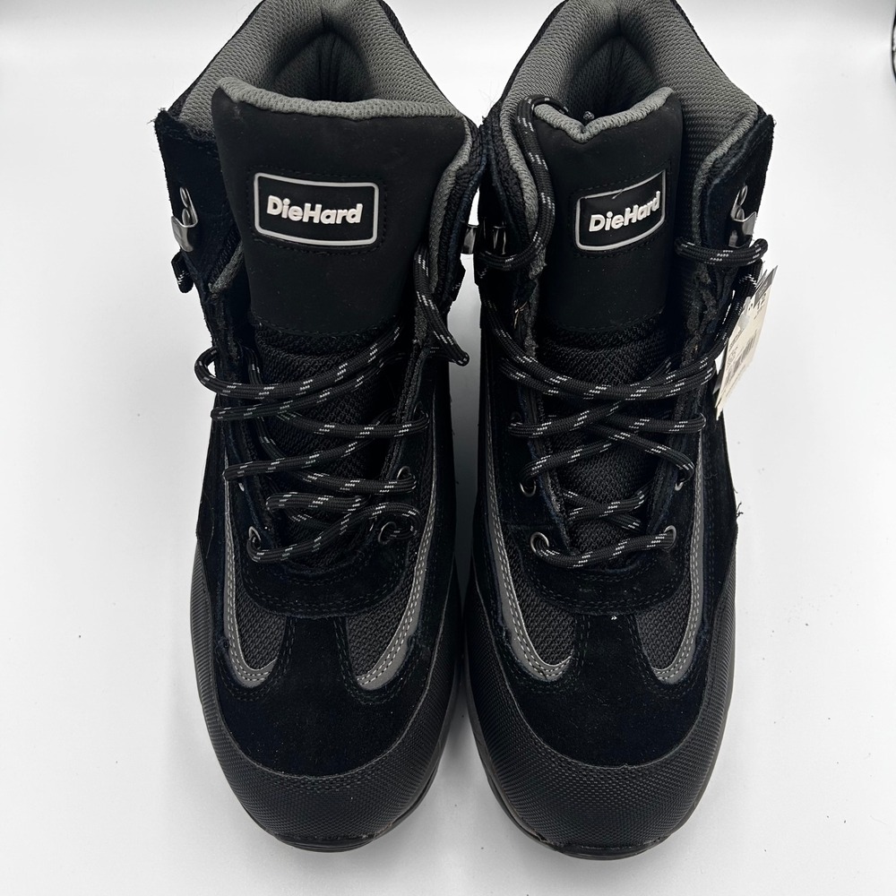 NWT DieHard Mars 20813 Mens Steel Toe Work Boots Black Leather Wide Width 12W